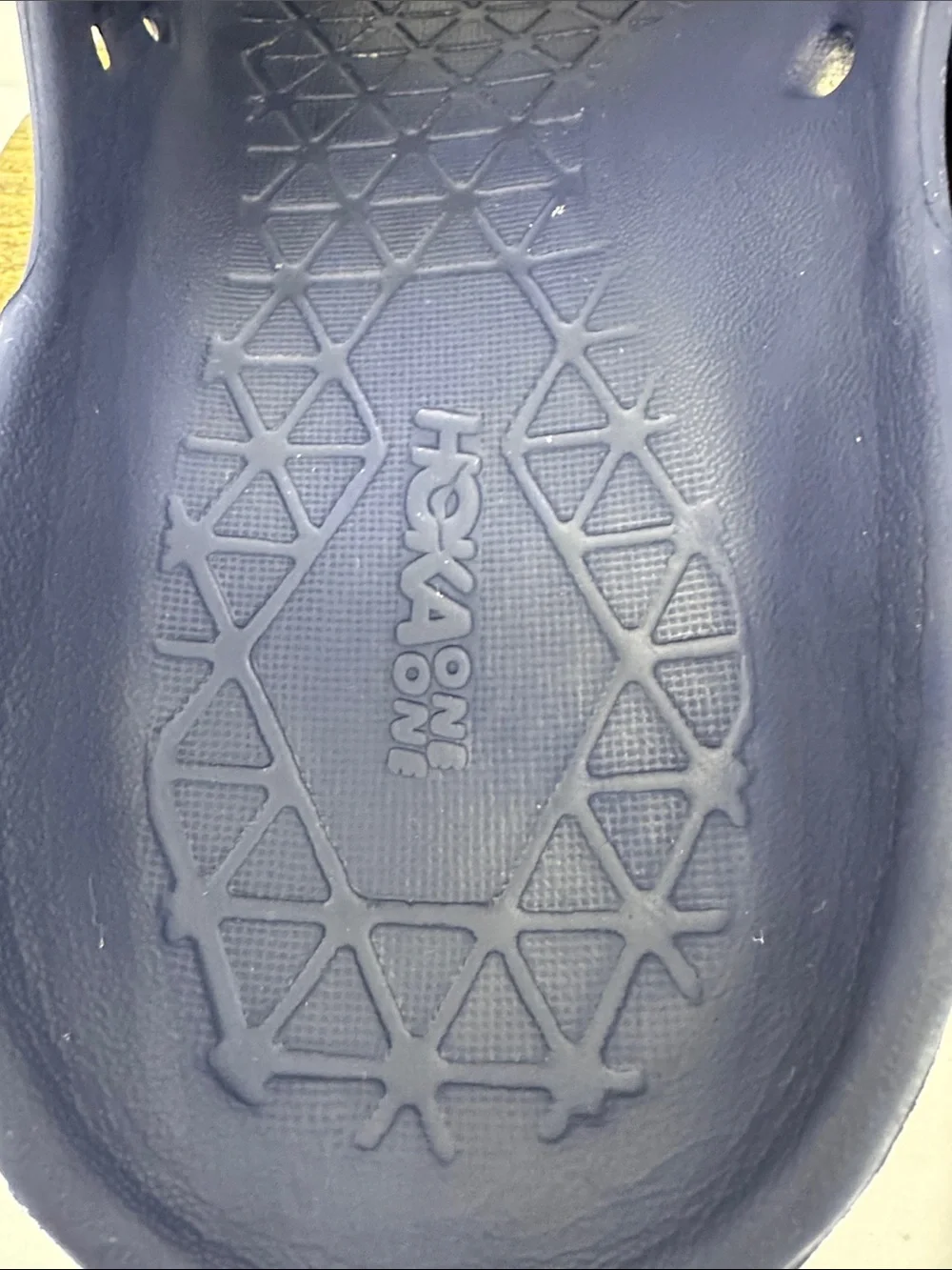 Hoka Mens ORA Recovery Slides Sandals in Navy w/ Light Blue, sz 10